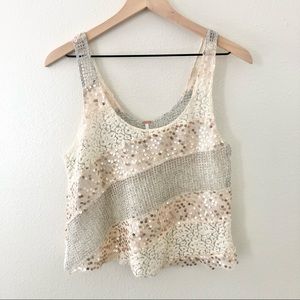 Free People Sequins Tank Top